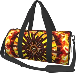 Turning The Flame* Round Large Capacity Foldable Duffel Bag For Women Men, Gym Tote, Sports Duffel.
