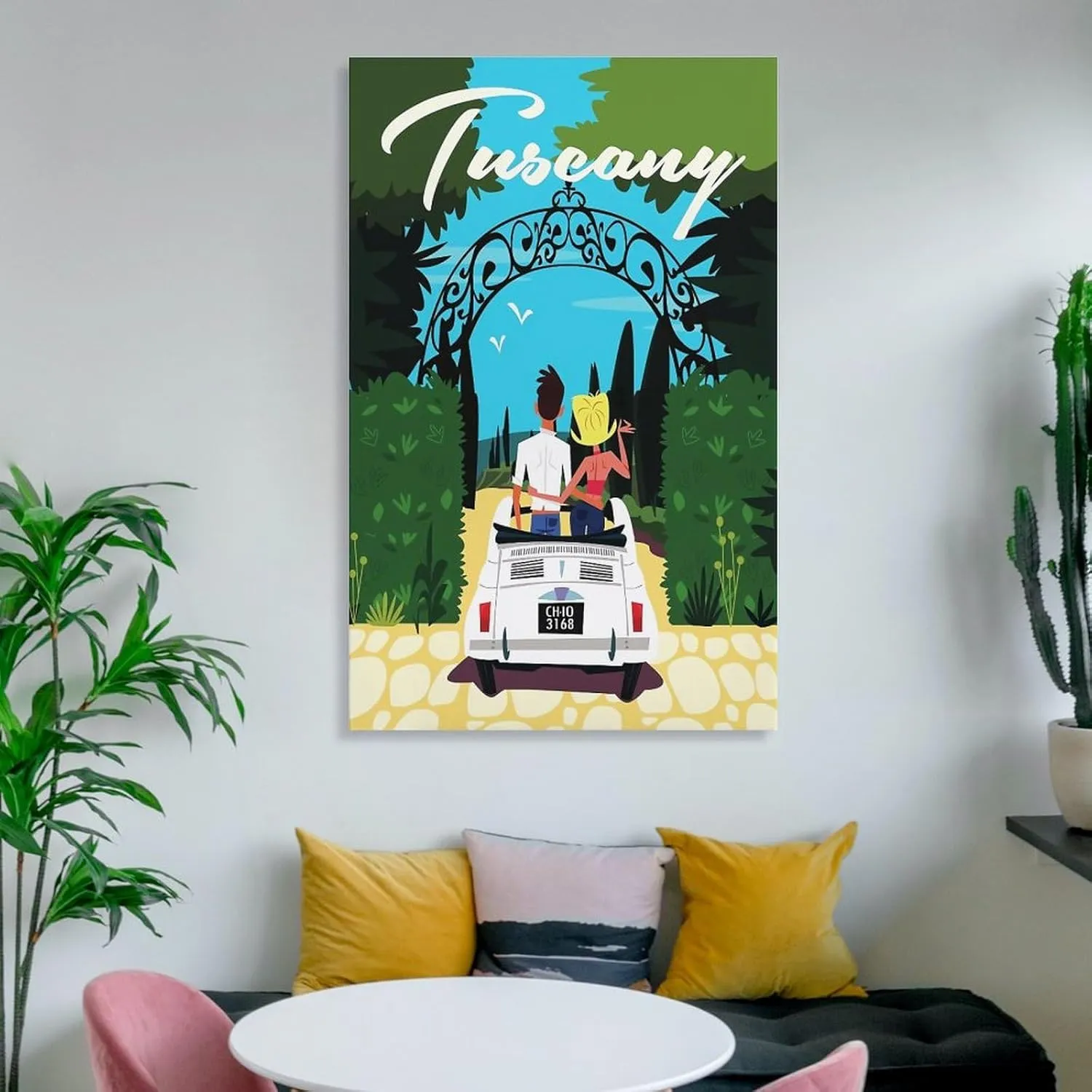 Tuscany Italy Lover Vintage Travel Poster Print Canvas Wall Art for Bedroom Living Room HD Print Posters 20x30inch(50x75cm)