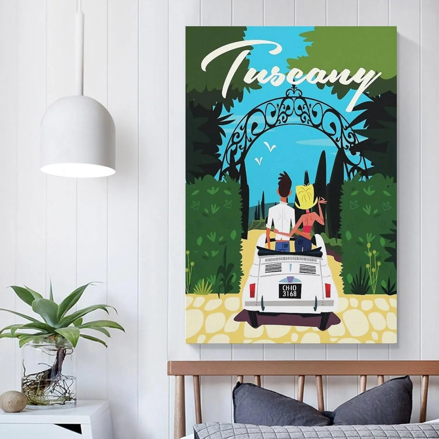 Tuscany Italy Lover Vintage Travel Poster Print Canvas Wall Art for Bedroom Living Room HD Print Posters 20x30inch(50x75cm)