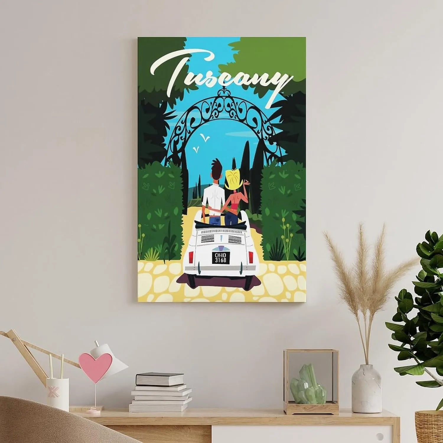 Tuscany Italy Lover Vintage Travel Poster Print Canvas Wall Art for Bedroom Living Room HD Print Posters 20x30inch(50x75cm)