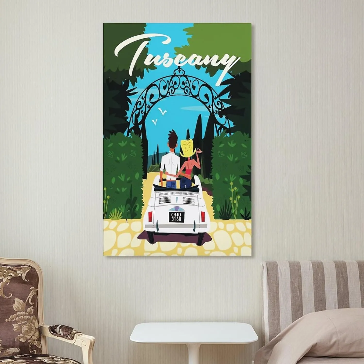 Tuscany Italy Lover Vintage Travel Poster Print Canvas Wall Art for Bedroom Living Room HD Print Posters 20x30inch(50x75cm)