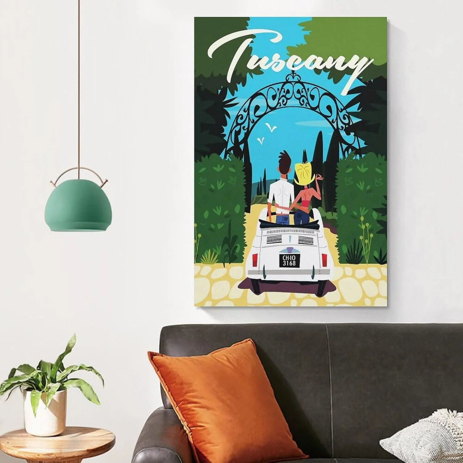 Tuscany Italy Lover Vintage Travel Poster Print Canvas Wall Art for Bedroom Living Room HD Print Posters 20x30inch(50x75cm)