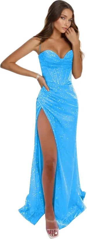 Tvuyet Corset Prom Dresses for Women Mermaid 2025 Long Glitter Sequin Formal Evening Party Gowns