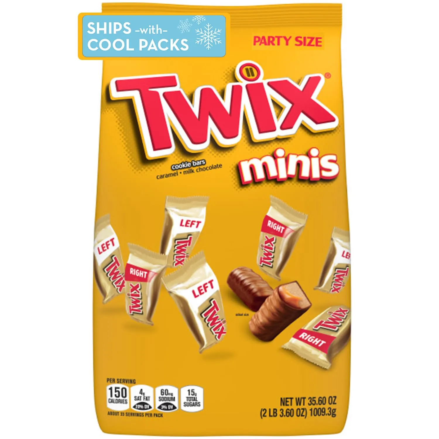 TWIX Chocolate Candy Bars Father’s Day Gift, Minis - Chocolate Cookie Caramel Candy Bag, 35.6 oz, 95 Pieces