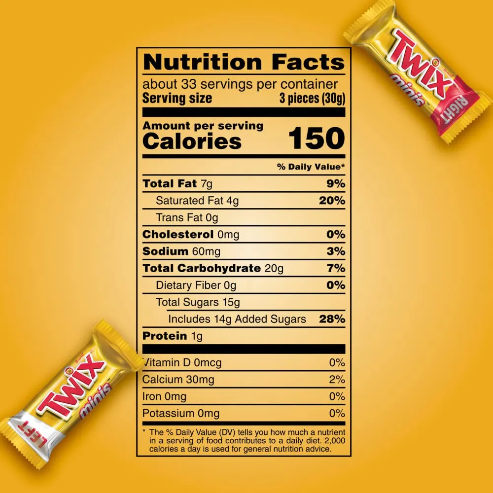 TWIX Chocolate Candy Bars Father’s Day Gift, Minis - Chocolate Cookie Caramel Candy Bag, 35.6 oz, 95 Pieces