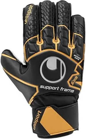 uhlsport Soft Resist SF Goal Gloves (Black/Flor Orange)
