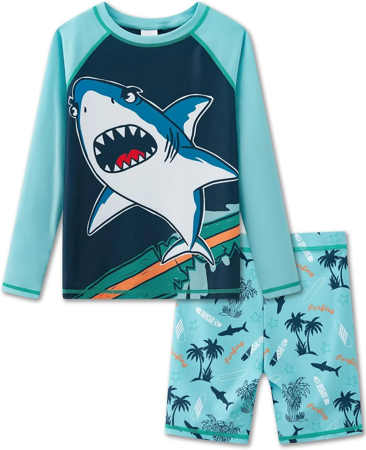 UMELOK Boys' Rash Guard Swim Set