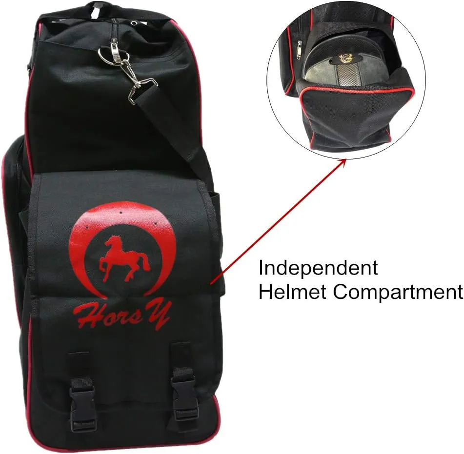 UNISTRENGH Professional Horse Riding Boots Carry Bag Waterproof Equestrian Horse Riding Bag with Helmet Compartment
