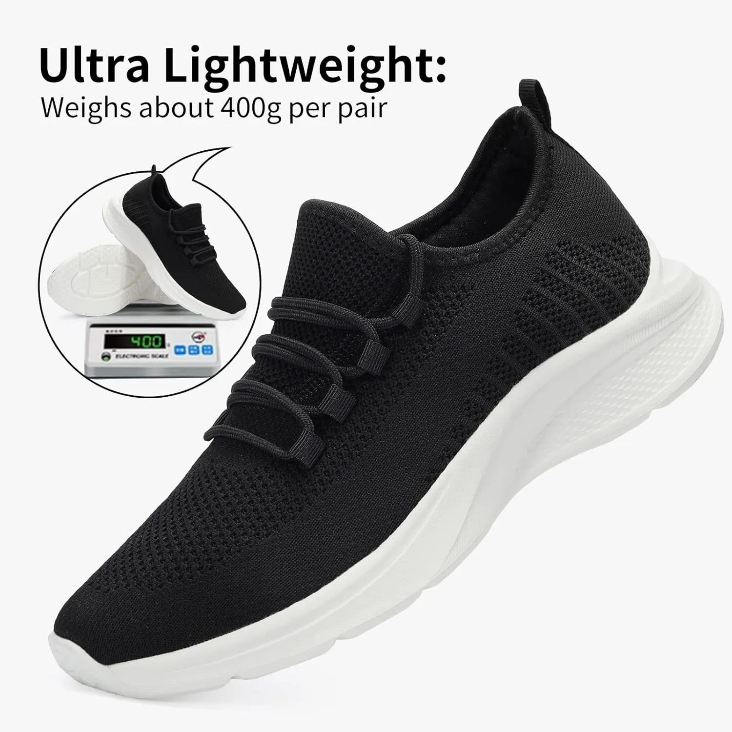 VAMJAM Men's Running Shoes Fashion Sneakers Lightweight Breathable Lace Up Mesh Walking Shoes Workout Casual Sports Shoes