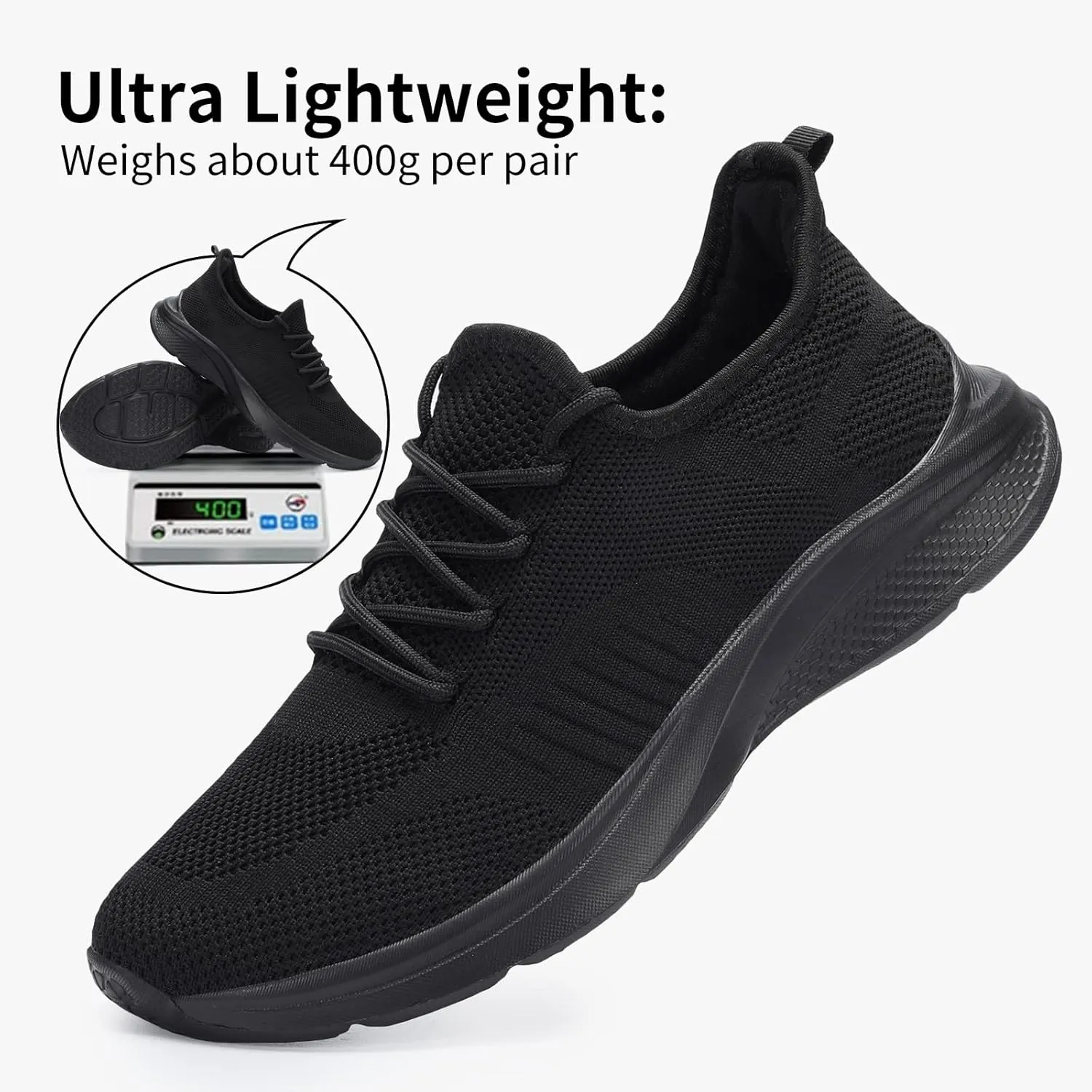 VAMJAM Men's Running Shoes Fashion Sneakers Lightweight Breathable Lace Up Mesh Walking Shoes Workout Casual Sports Shoes