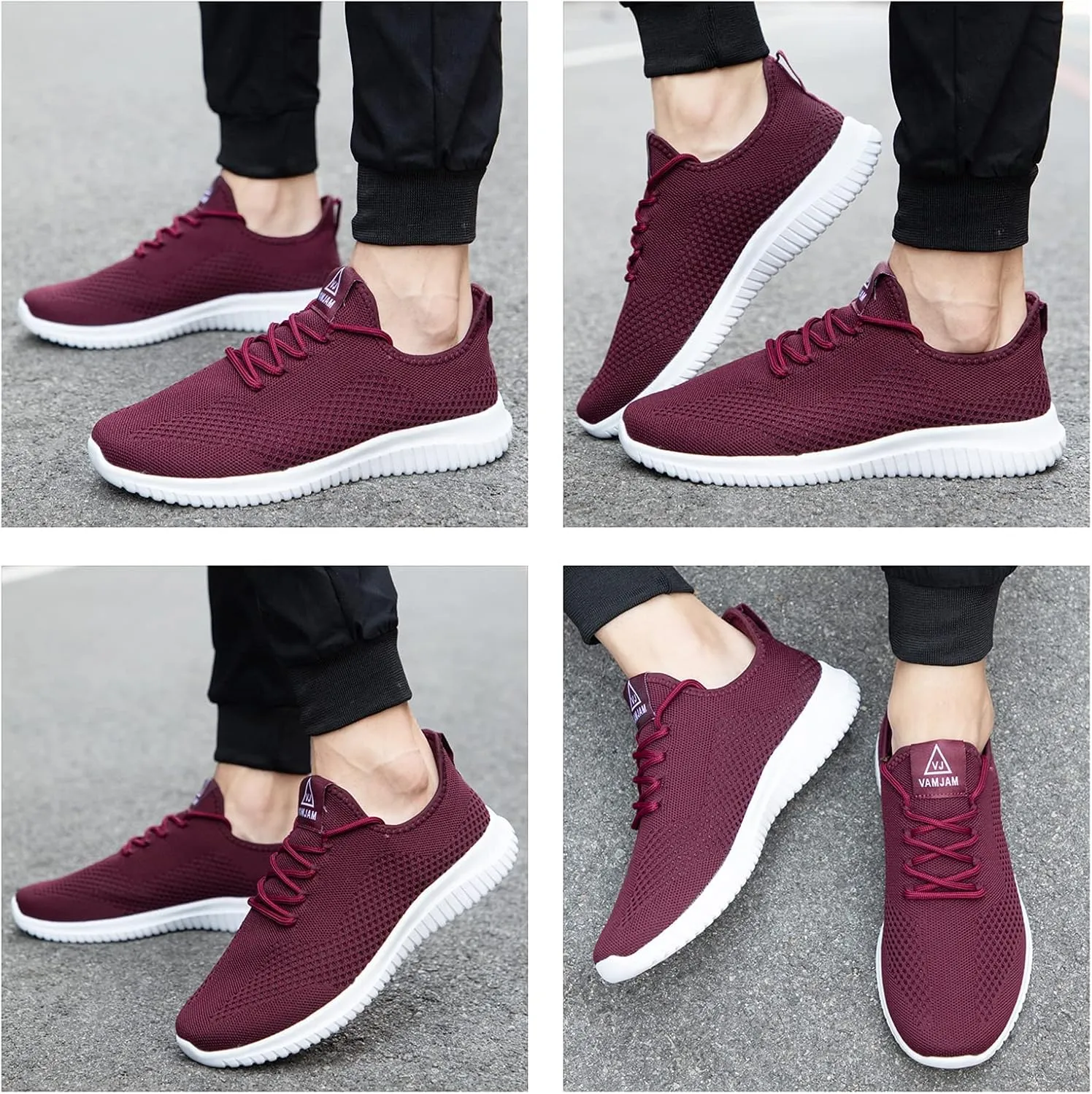 VAMJAM Men's Running Shoes Ultra Lightweight Breathable Walking Shoes Non Slip Athletic Fashion Sneakers Mesh Workout Casual Sports Shoes