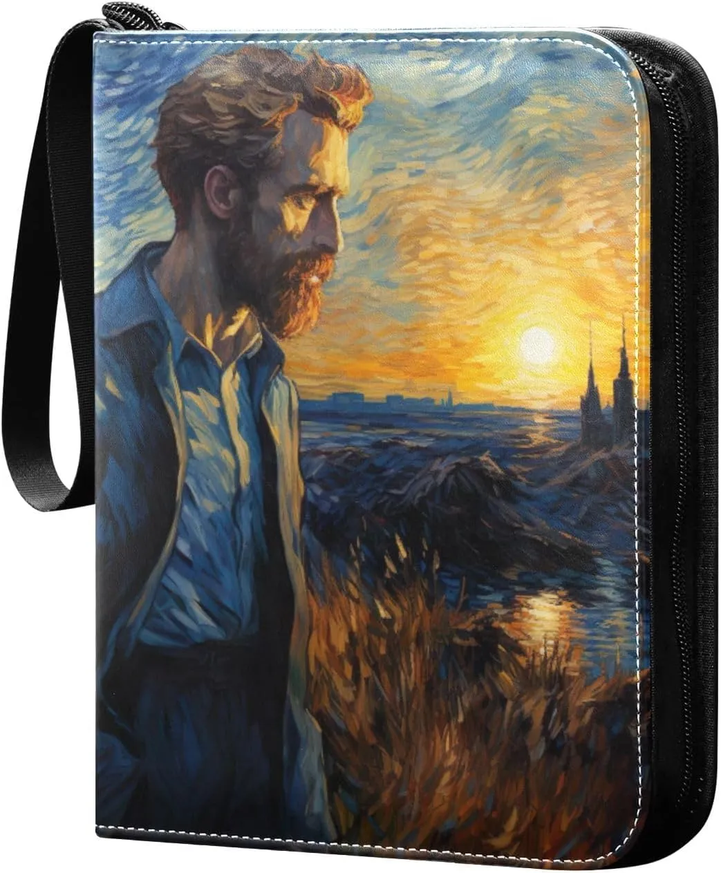 Van Gogh Painting Card Binder, 400 Pockets Card Holder with 50 Sleeves, Sturdy Card Holder Folders for Game Cards & Sports Cards
