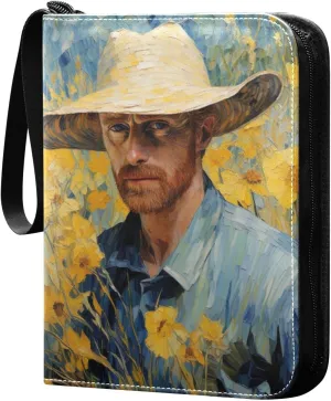 Van Gogh Painting Card Binder, 400 Pockets Card Holder with 50 Sleeves, Sturdy Card Holder Folders for Game Cards & Sports Cards