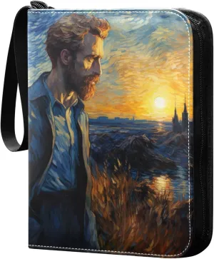 Van Gogh Painting Card Binder, 400 Pockets Card Holder with 50 Sleeves, Sturdy Card Holder Folders for Game Cards & Sports Cards