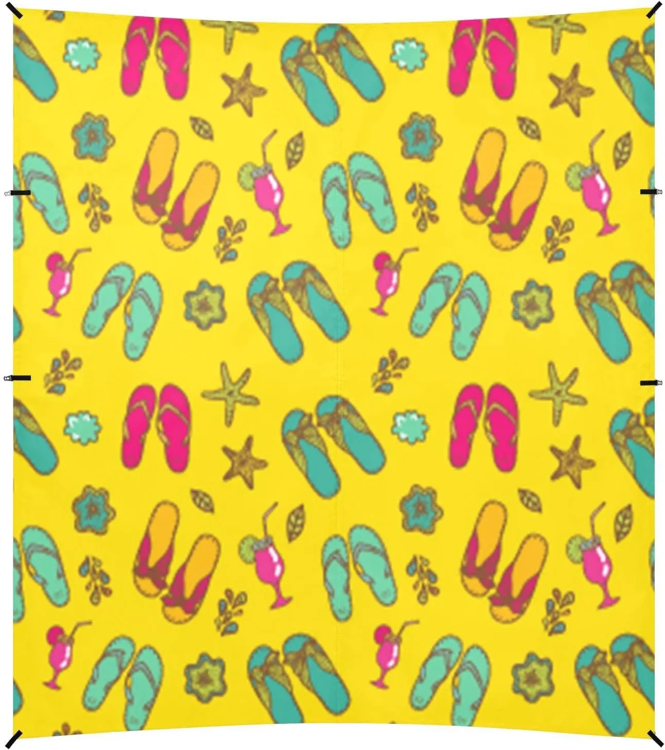 Vector Summer Shoes Pattern Beach Tent Camping Sun Shelters Portable Outdoor Canopy Sun Shade for Camping Trips Fishing Backyard Fun or Picnics Easy Setup with Carrying Bag