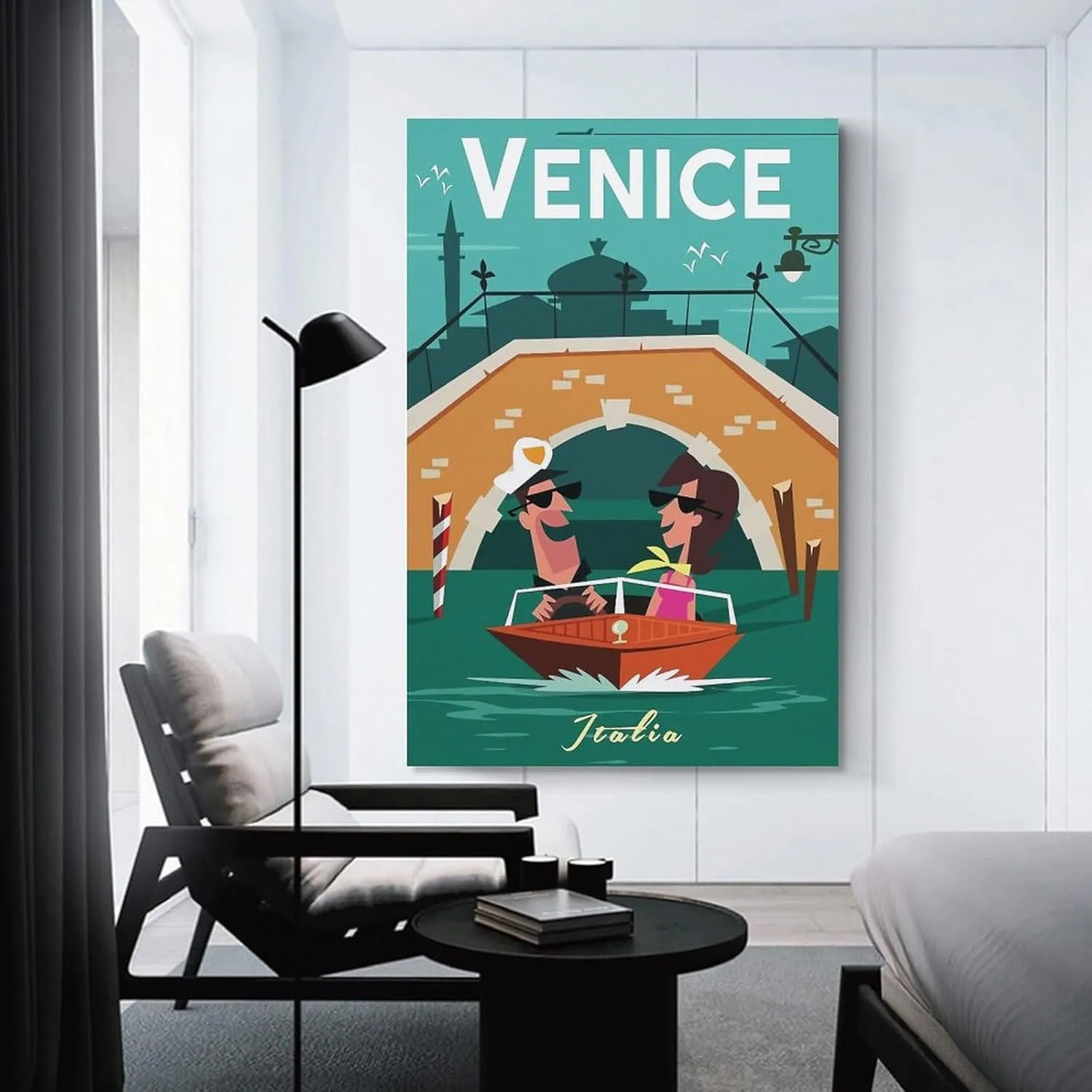 Venice Italy Skyline Vintage Travel Poster Print Canvas Wall Art for Bedroom Living Room HD Print Posters 24x36inch(60x90cm)