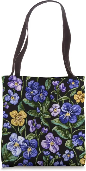Vibrant Wild Violets and Buttercups Floral Pattern Tote Bag