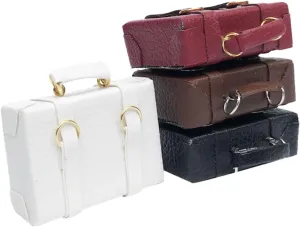 VICASKY 4pcs Doll House Suitcase Leather Suitcase Dollhouse Kit Miniatures Decor Suitcases Trunk The House Suitcase Luggage Mini Dolls Babies Dolls Skin