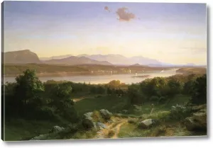 View of The Hudson from Hyde Park by Johann-Hermann Carmiencke - 11" x 16" Gallery Wrap Canvas Art Print - Ready to Hang