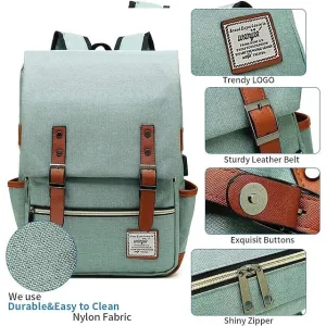 Vintage 16 inch Laptop Backpack Women Canvas Bags Men canvas Travel Leisure Backpacks Retro Casual Bag School Bags For Teenagers, Back to School Gift