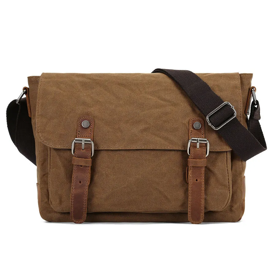 Vintage Canvas Messenger Bag with Multiple Compartments
