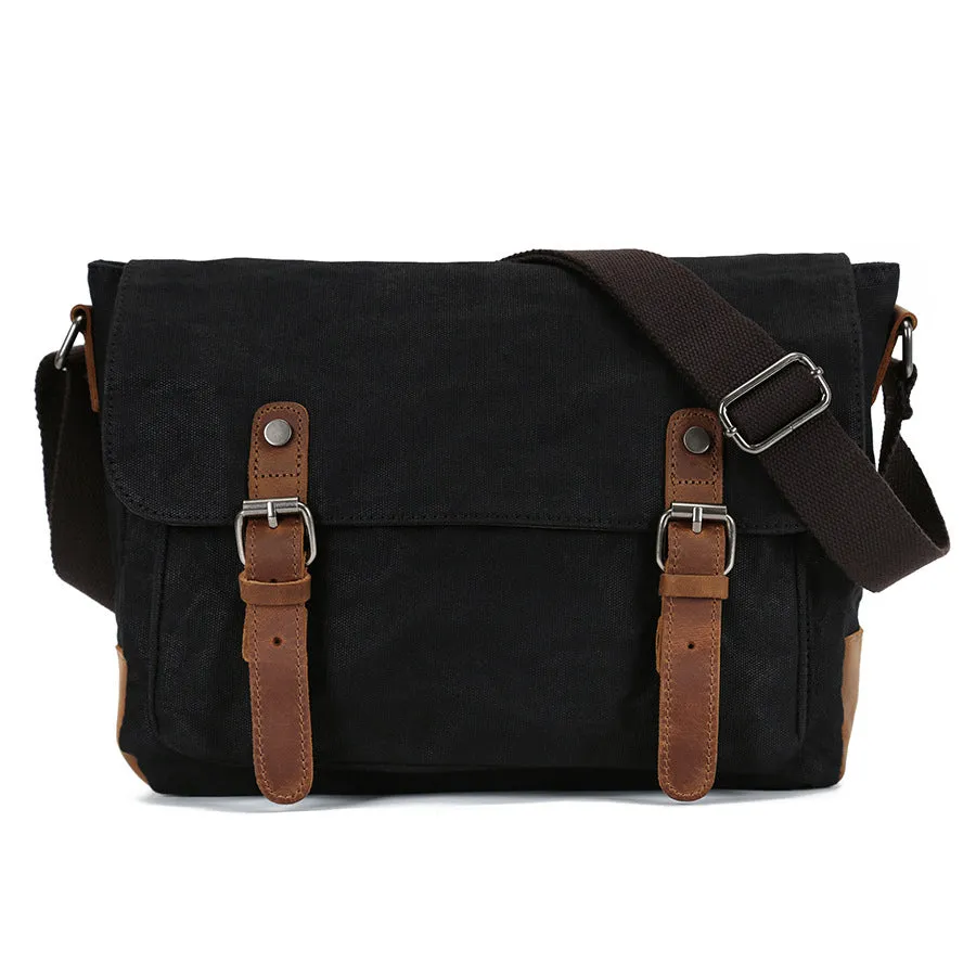 Vintage Canvas Messenger Bag with Multiple Compartments