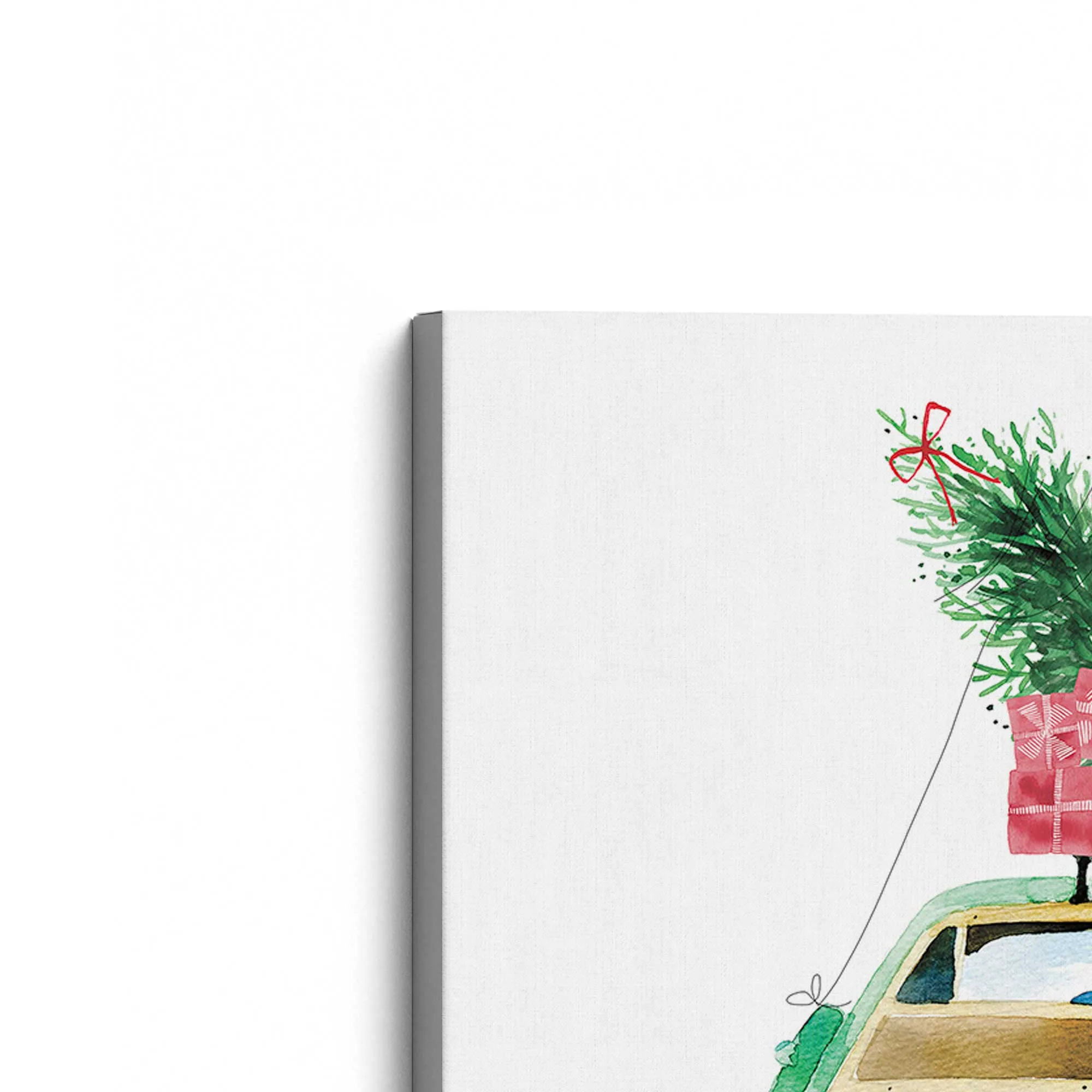 Vintage Christmas Car Print on Canvas