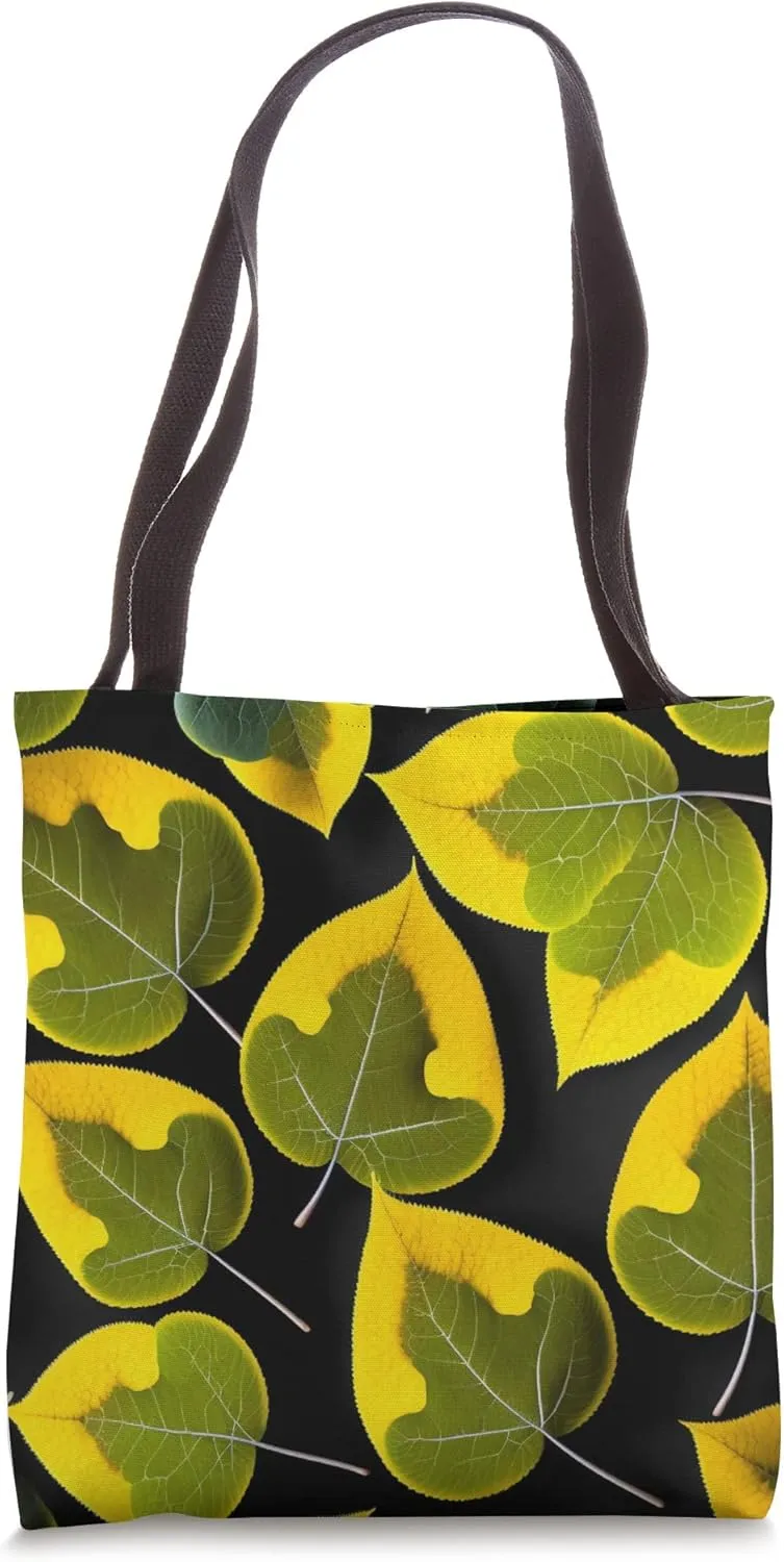 Vintage Cottonwood Inspired Leaf Tree Lover Cute Pattern Art Tote Bag