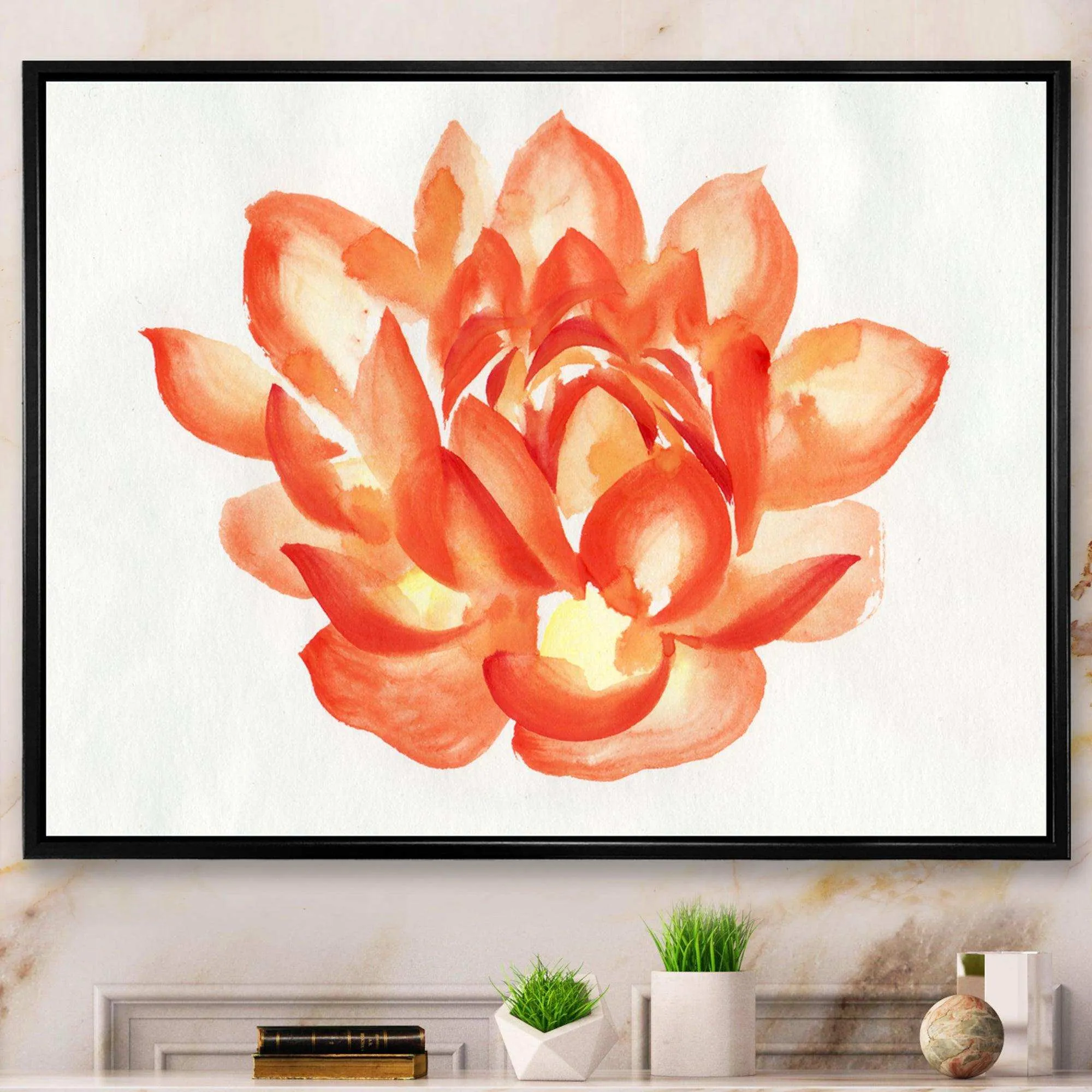 Vintage Detail of A Orange Lotus