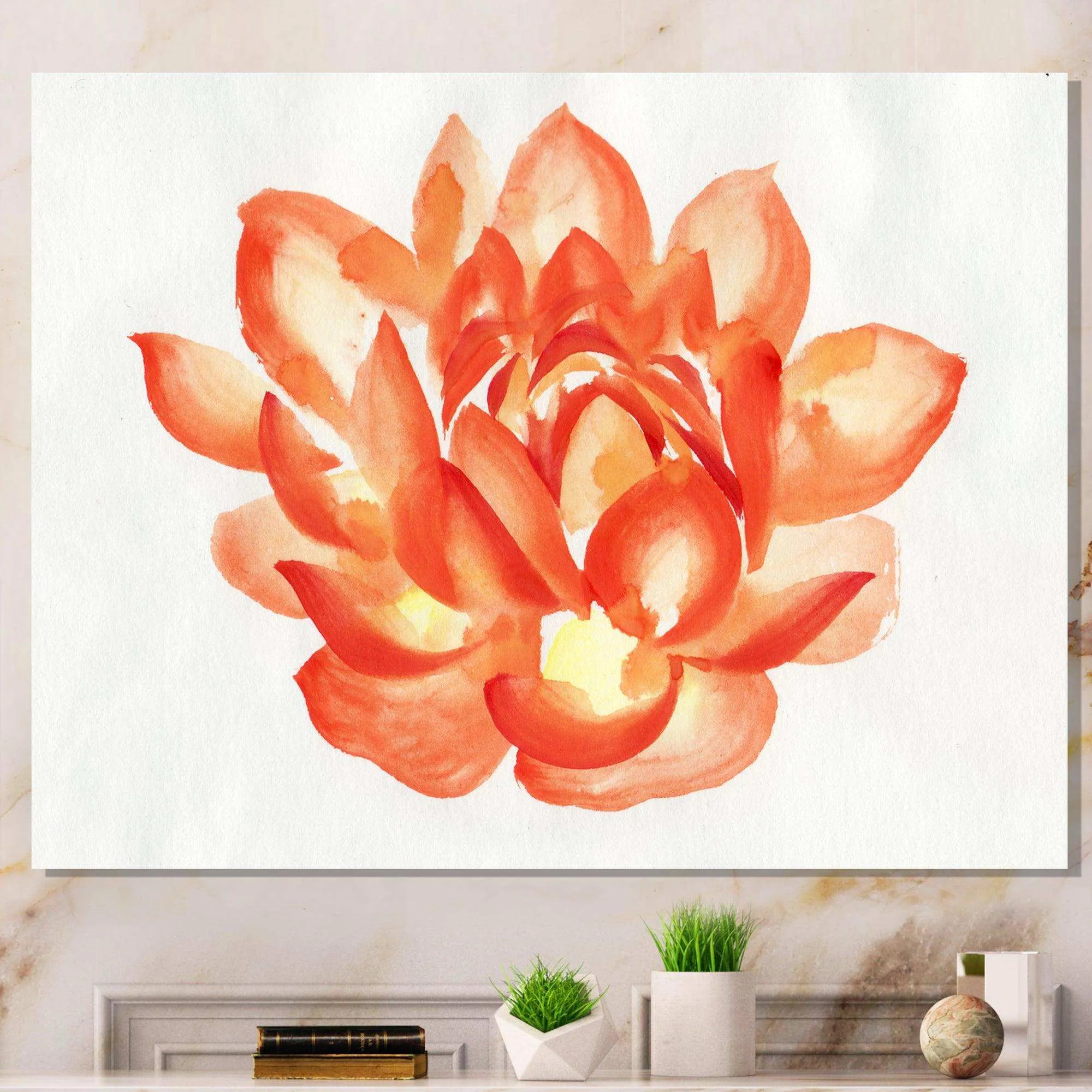 Vintage Detail of A Orange Lotus