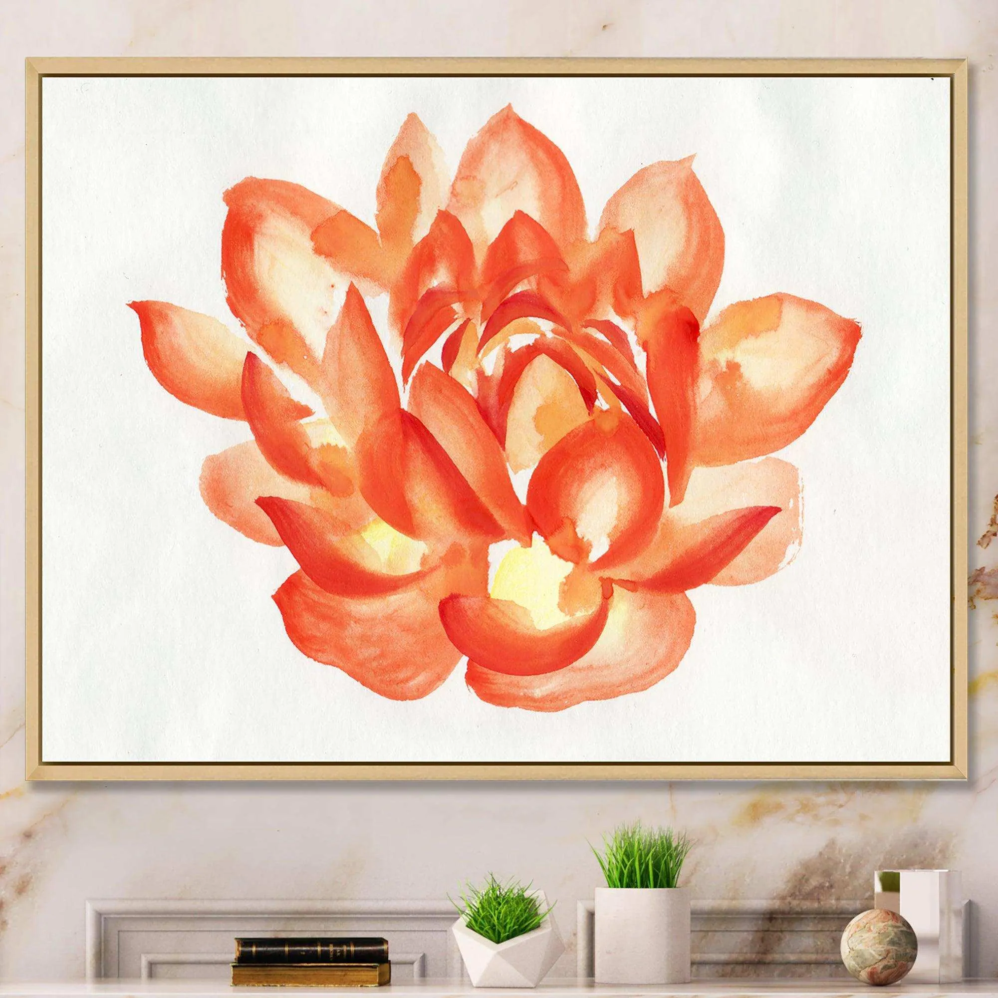 Vintage Detail of A Orange Lotus