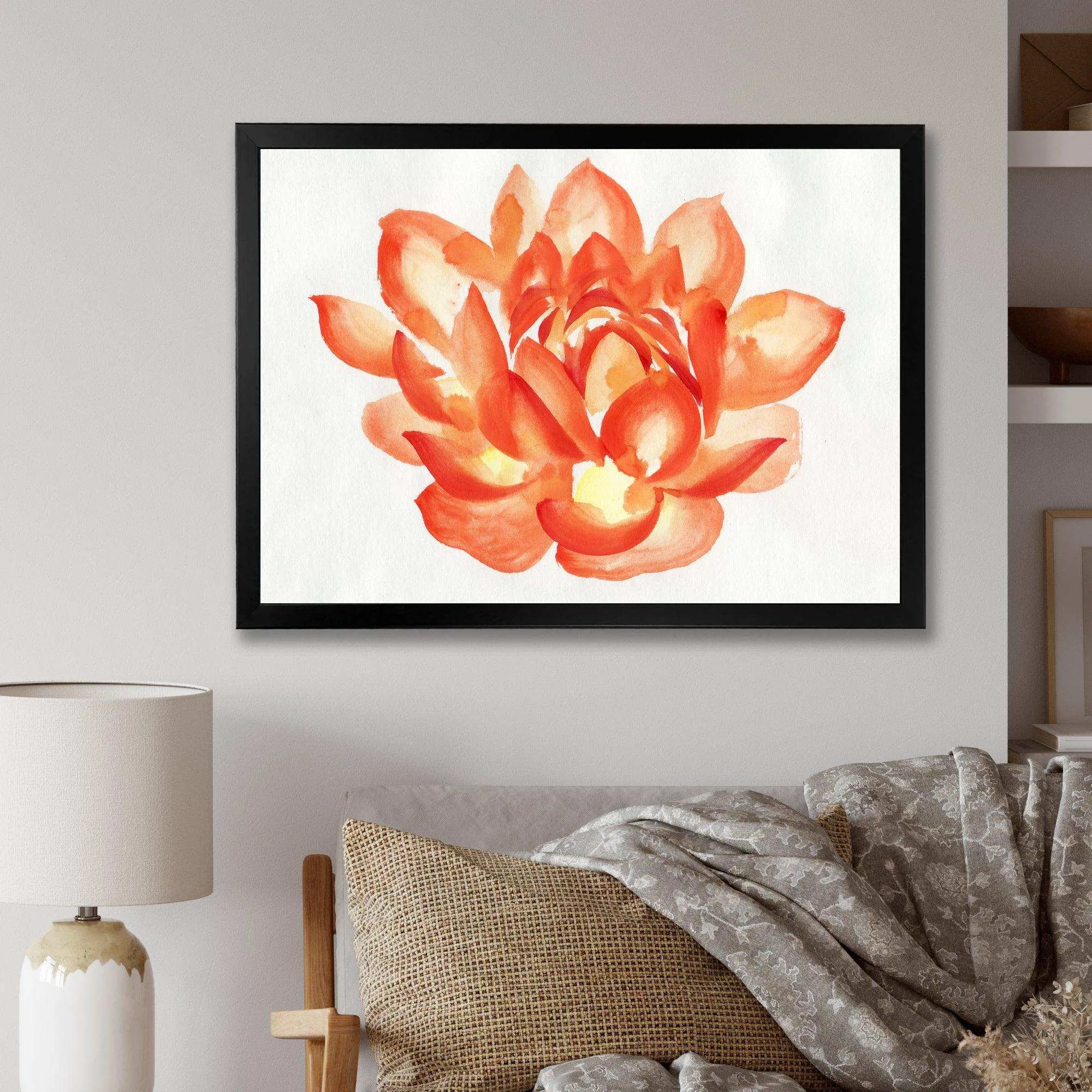 Vintage Detail of A Orange Lotus