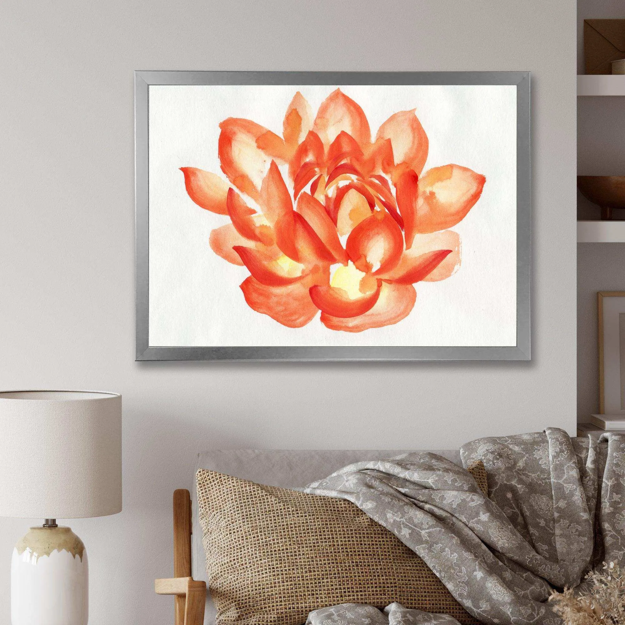 Vintage Detail of A Orange Lotus