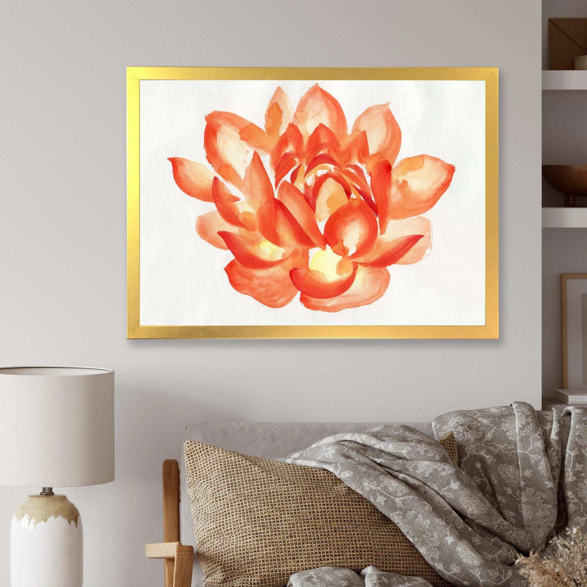 Vintage Detail of A Orange Lotus