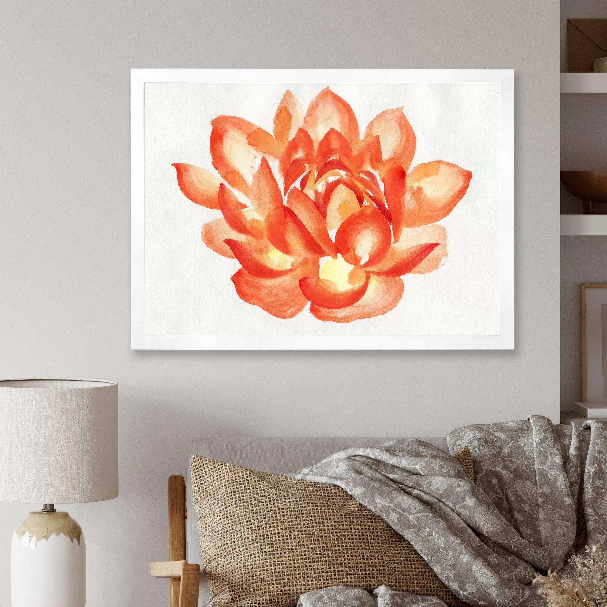 Vintage Detail of A Orange Lotus