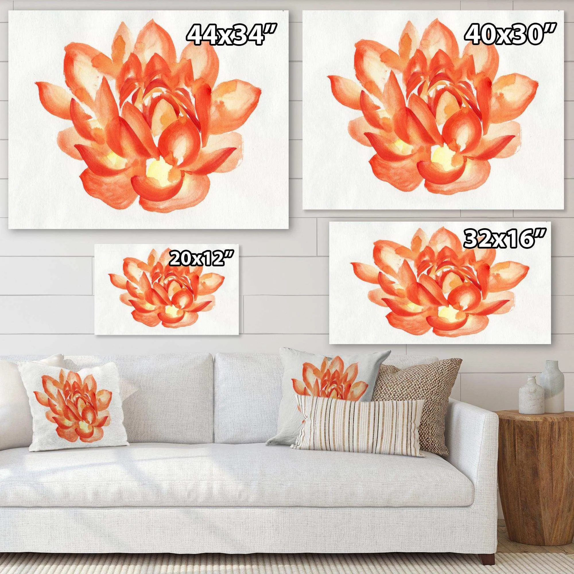 Vintage Detail of A Orange Lotus