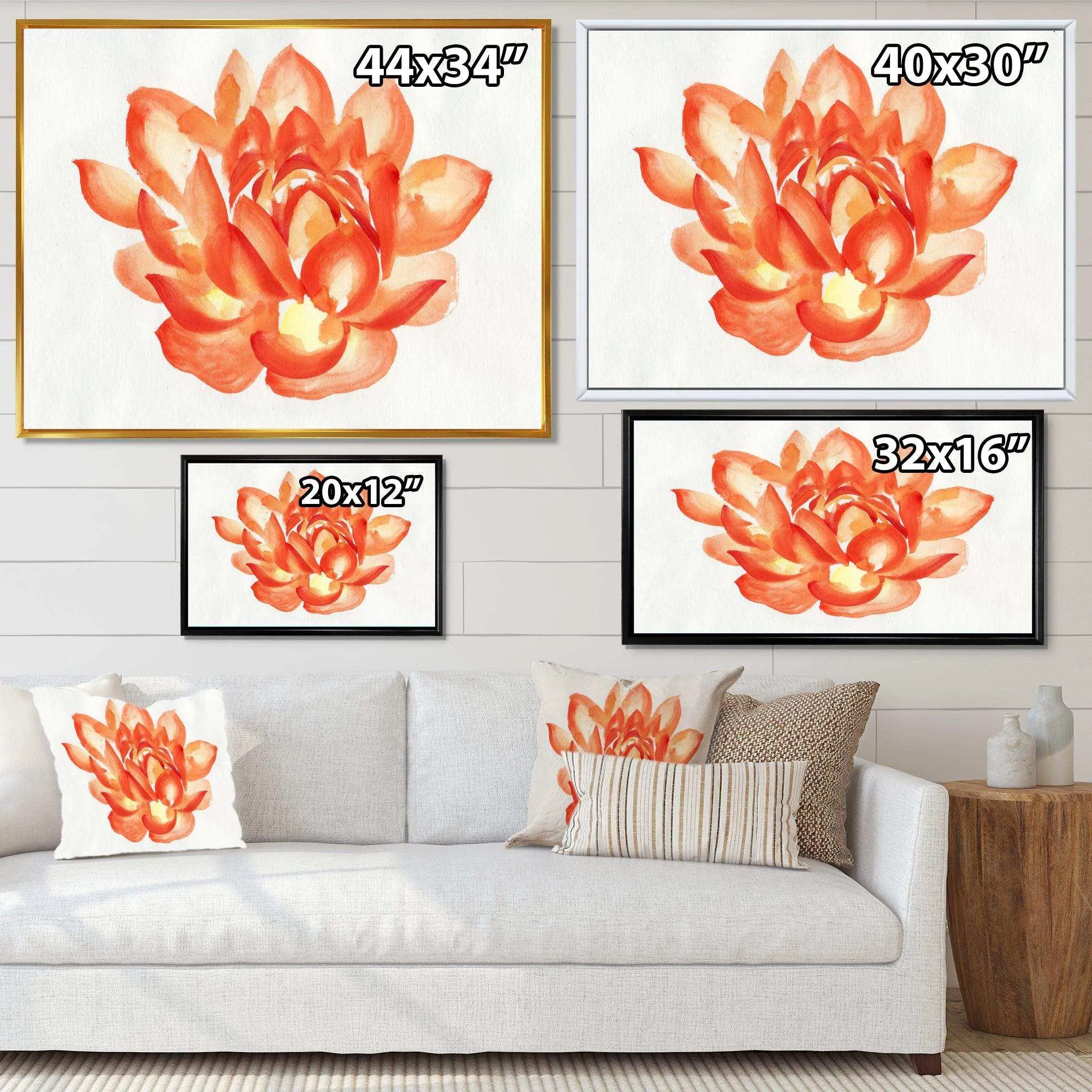 Vintage Detail of A Orange Lotus