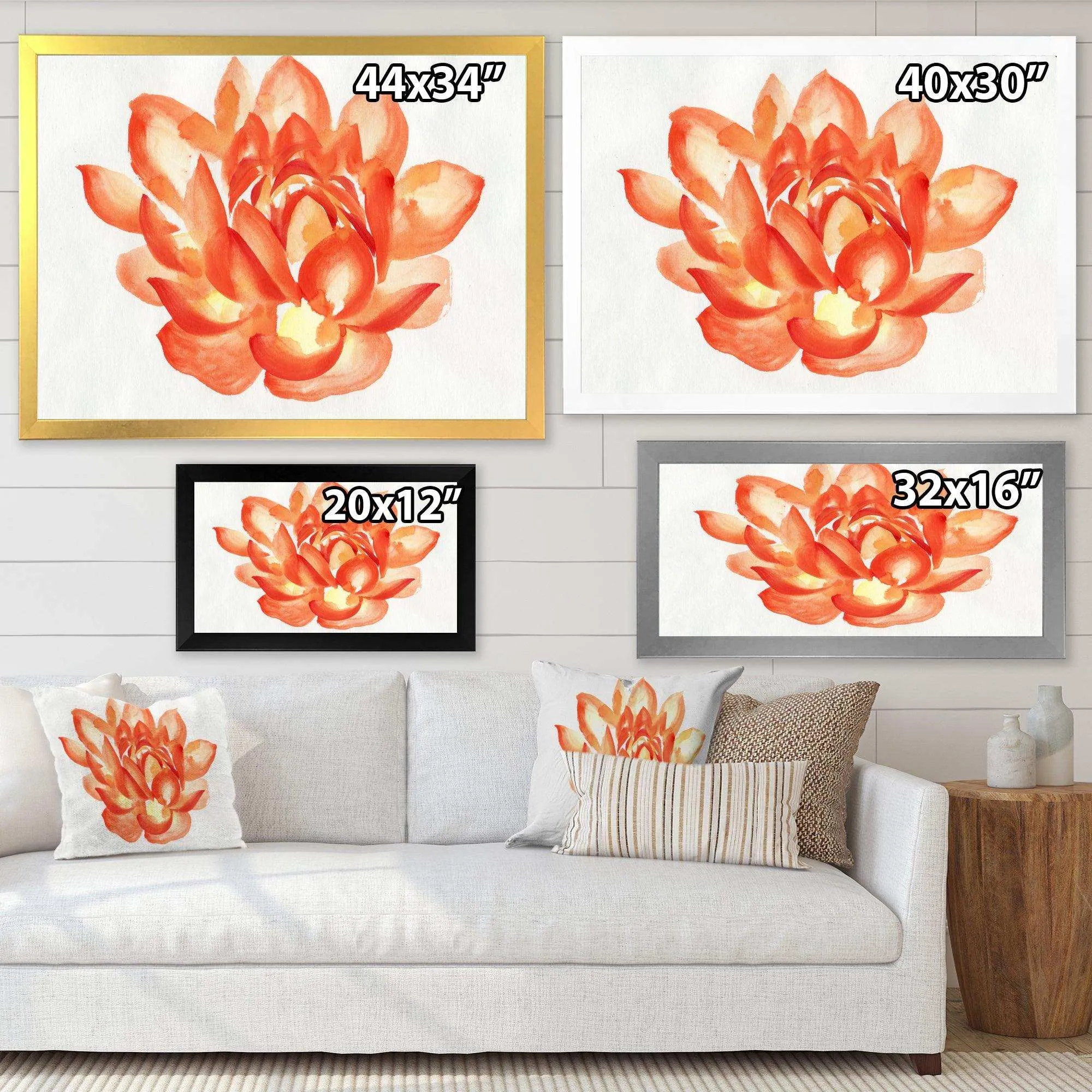 Vintage Detail of A Orange Lotus