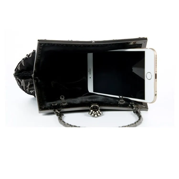 Vintage Embroidered Sequined Evening Clutch
