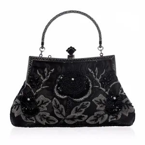 Vintage Embroidered Sequined Evening Clutch