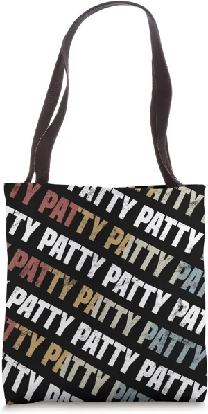 Vintage First Name Pattern Retro Forename Gift for Patty Tote Bag
