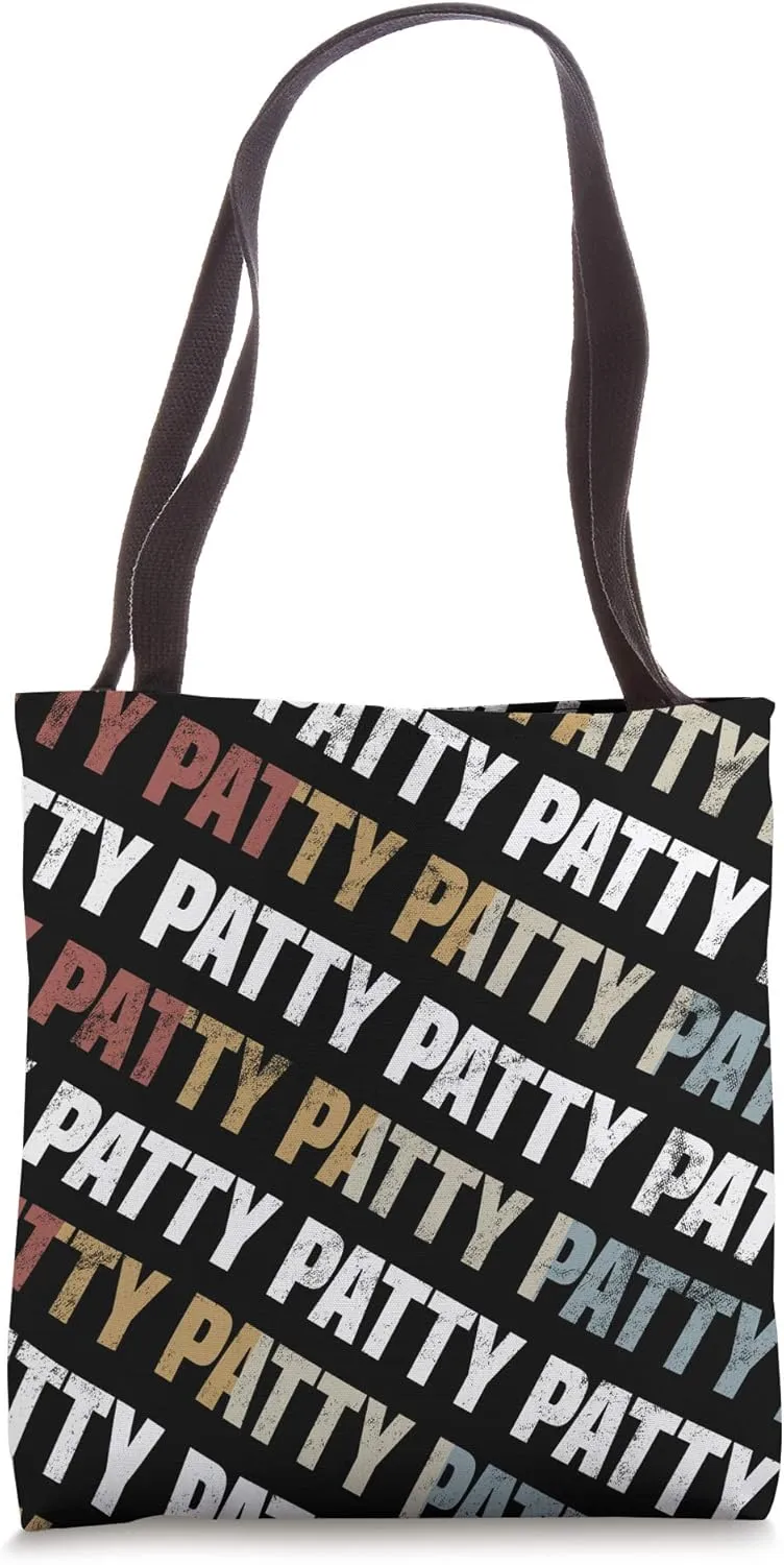 Vintage First Name Pattern Retro Forename Gift for Patty Tote Bag