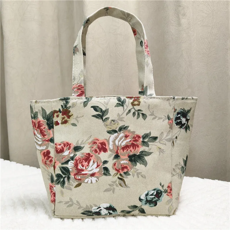 Vintage Floral Print Bag