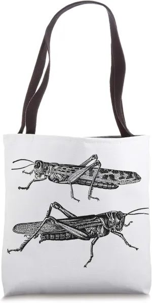 Vintage Grasshopper Print Tote Bag