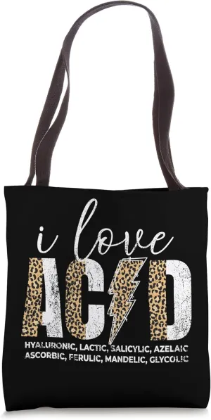 Vintage I Love Acid Skincare Esthetician Dermatologist Tote Bag
