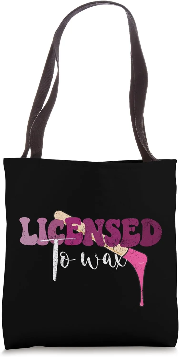 Vintage Licensed To Wax Waxing Specialist Wax Esthetician Tote Bag