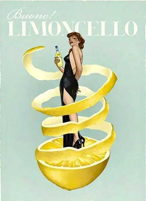 Vintage Limoncello Liqueur Advertisement Art Print