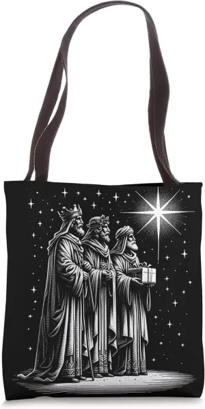 Vintage Magi Journey - Three Wise Men - Religious Christmas Tote Bag