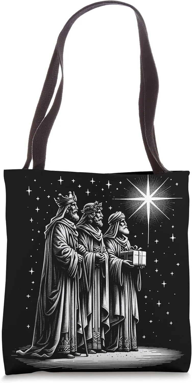 Vintage Magi Journey - Three Wise Men - Religious Christmas Tote Bag