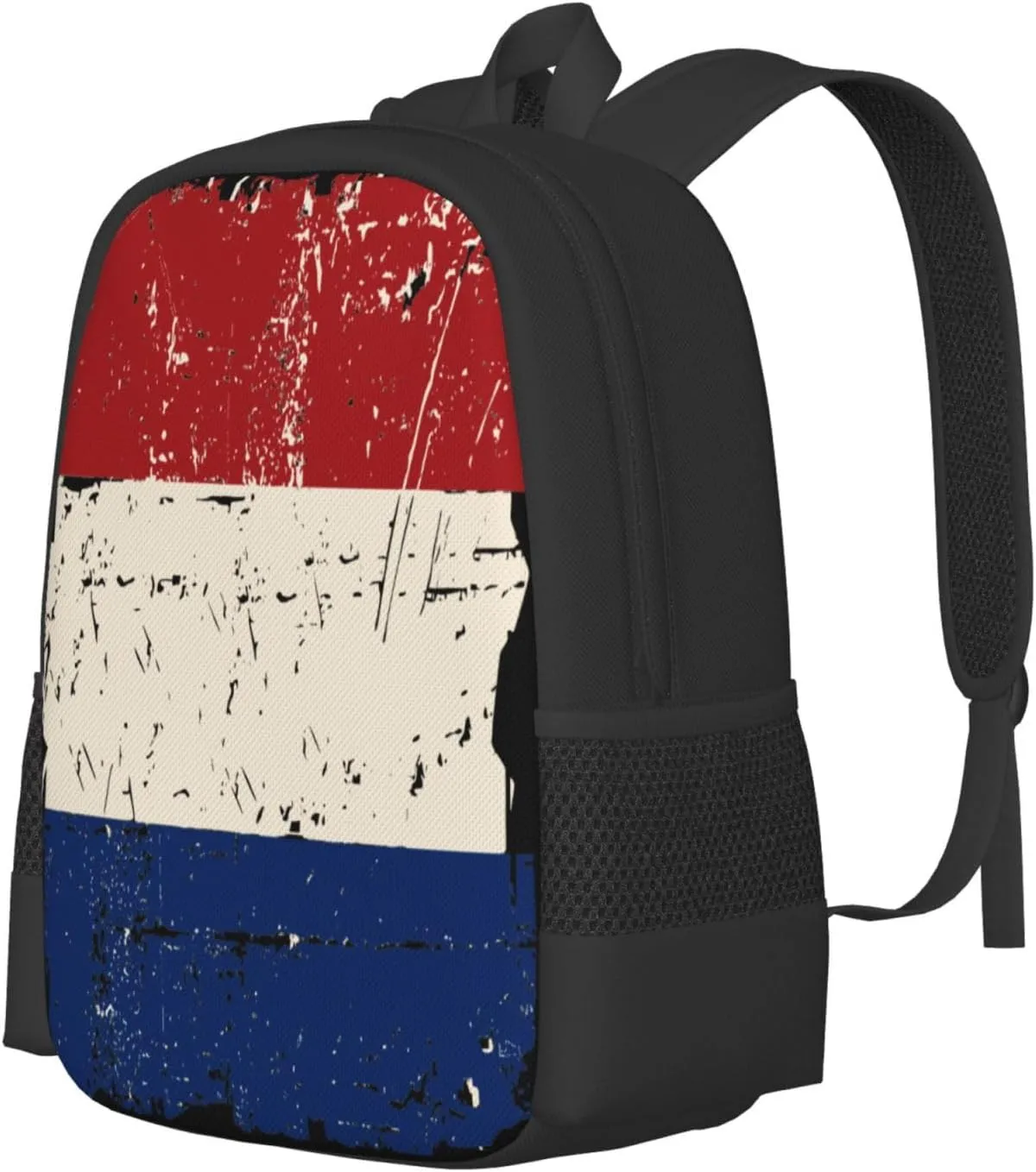 Vintage Netherlands Holland Flag Casual Backpack Large Capacity Backpacks 15 Inch Laptop Back Pack Travel Rucksack Daypack Commuter Bags with Adjustable Strap for Camping